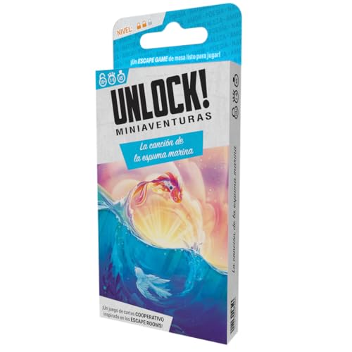 Asmodee Unlock! Mini Das Lied des Meerschaums, Kartenspiel, ab 10 Jahren, 1 bis 6 Spieler, 30-45 Minuten pro Spiel, Spanisch von Asmodee