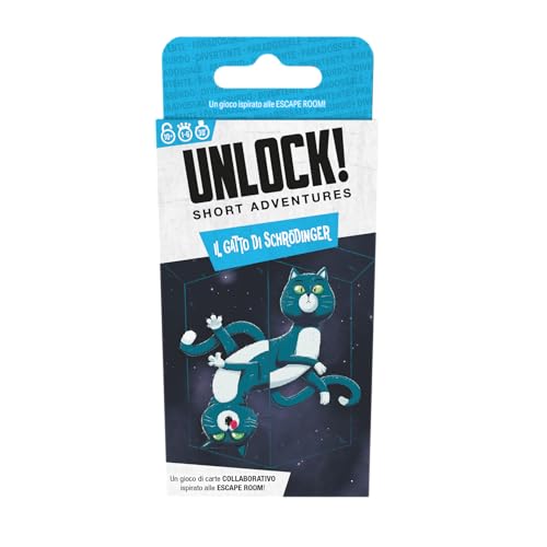 Asmodee: Unlock! Short Adventures: Die Katze von Schrödinger, Brettspiel der Rätsel, ab 10 Jahren, 1-6 Spieler, italienische Ausgabe Asmodee: Unlock! Short Adventures: Die Katze von Schrödinger, Brettspiel der Rätsel, ab 10 Jahren, 1-6 Spieler, italienische Ausgabe von Asmodee