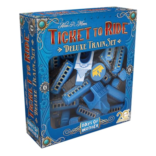 Days of Wonder, Zug um Zug – Deluxe Train Sets, 1 Set in Blau, Erweiterung, Familienspiel, Brettspiel, 2-5 Spieler, Ab 8+ Jahren, 30 Minuten, Sprachneutral Days of Wonder, Zug um Zug – Deluxe Train Sets, 1 Set in Blau, Erweiterung, Familienspiel, Brettspiel, 2-5 Spieler, Ab 8+ Jahren, 30 Minuten, Sprachneutral von Asmodee