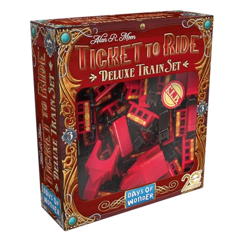 Days of Wonder, Zug um Zug – Deluxe Train Sets, 1 Set in Rot, Erweiterung, Familienspiel, Brettspiel, 2-5 Spieler, Ab 8+ Jahren, 30 Minuten, Sprachneutral von Days of Wonder