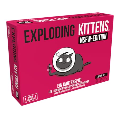 Exploding Kittens, Exploding Kittens: NSFW Edition (Auflage 2024), Grundspiel, Partyspiel, Kartenspiel, 2-5 Spieler, Ab 18+ Jahren, 15 Minuten, Deutsch von Asmodee