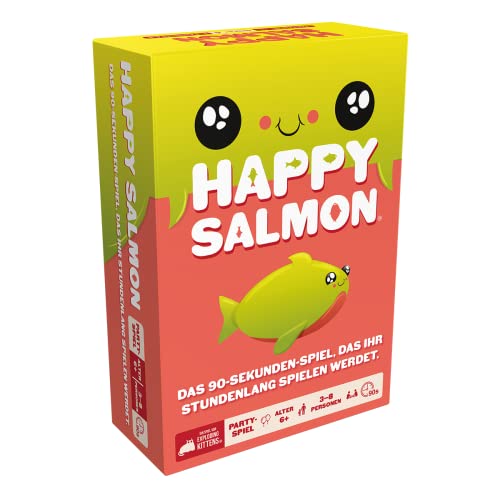 Exploding Kittens, Happy Salmon, Partyspiel, 3-8 Spieler, Ab 6+ Jahren, 90 Sekunden, Deutsch von Asmodee