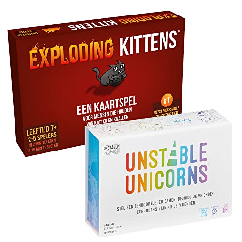 Exploding Kittens - TeeTurtle - Exploding Kittens + Unstable Unicorns Bundle - Partyspiele - Niederländische Sprache Exploding Kittens - TeeTurtle - Exploding Kittens + Unstable Unicorns Bundle - Partyspiele - Niederländische Sprache von ASMODEE
