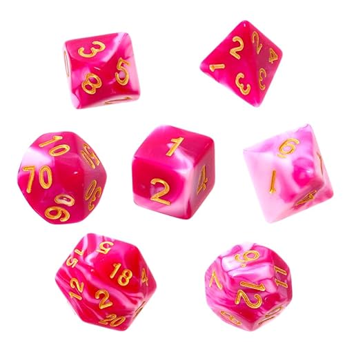 Knochen-Set REBEL RPG - Bicolor - Pink-Weiß (goldene Zahlen) von Rebel
