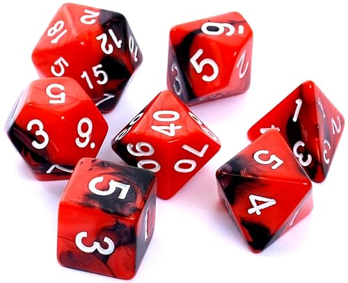 Knochen-Set REBEL RPG - Bicolor - Rot-Schwarz von Rebel