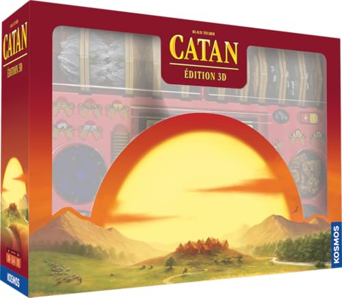 Kosmos – Asmodee – Catan – 3D Deluxe Edition – Gesellschaftsspiele – Strategiespiele – Entwicklungsspiel ab 10 Jahren – 3 bis 4 Spieler – französische Version von ASMODEE