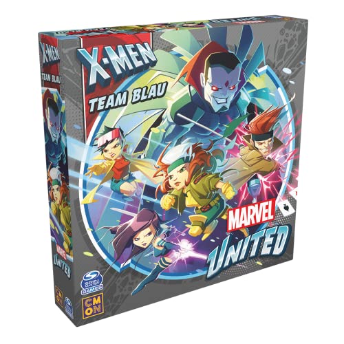 CMON, Marvel United: X-Men – Team Blau, Erweiterung, Familienspiel, Brettspiel, 1-7 Spieler, Ab 10+ Jahren, 40 Minuten, Deutsch von CMON