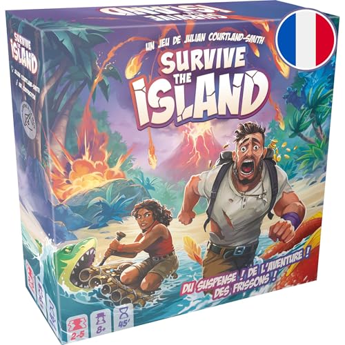 Asmodee - Survival The Island – Gesellschaftsspiel für Kinder ab 8 Jahren – Survival-Spiel – Entkommen Sie Einer Insel mit Schätzen und Monstern – 45 Minuten – 2 bis 5 Spieler – auf Französisch von Asmodee