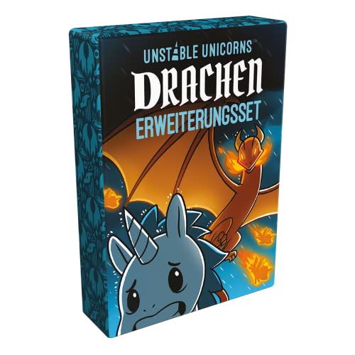 Unstable Games | Unstable Unicorns – Drachen | Erweiterung | Partyspiel | Kartenspiel | 2-8 Spieler | Ab 8+ Jahren | 30-60 Minuten | Deutsch von Asmodee