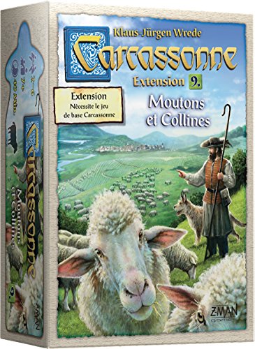Z-Man Games Carcassonne Erweiterung, 9 Schafe und Hügel, Gesellschaftsspiel, ab 7 Jahren, für 2 bis 6 Spieler, 40 Minuten von Carcassonne