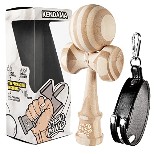 Kendama – Japanisches Holzspielzeug – Traditionelles Geschicklichkeitsspiel für Kinder & Erwachsene – Trainiert Reflexe & Geschick – Komplettset für Anfänger & Fortgeschrittene (Bambus naturbelassen) von Asoland