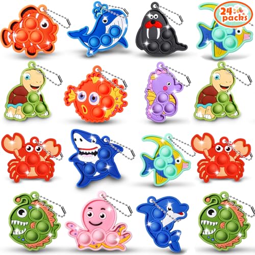 Asoulin Valentinstagsgeschenke für Kinder, 24 Stück, Meerestier-Pop-Fidget-Spielzeug mit Valentinstagskarten für Kinder, Schule, Klassenzimmer, Valentinstagsgeschenke, Austausch für Kleinkinder, Asoulin Valentinstagsgeschenke für Kinder, 24 Stück, Meerestier-Pop-Fidget-Spielzeug mit Valentinstagskarten für Kinder, Schule, Klassenzimmer, Valentinstagsgeschenke, Austausch für Kleinkinder, von Asoulin