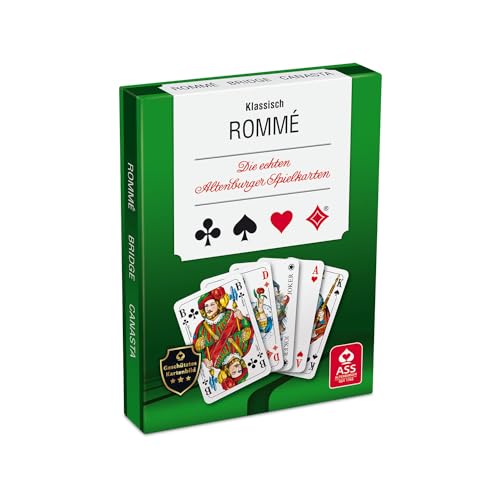 Ass Altenburger 22570071 Kartenspiel Rommé in Stülpschachtel, auch für Bridge und Canasta, französisches Bild, 10 years to 99 years, Weiß Ass Altenburger 22570071 Kartenspiel Rommé in Stülpschachtel, auch für Bridge und Canasta, französisches Bild, 10 years to 99 years, Weiß von Ass Altenburger