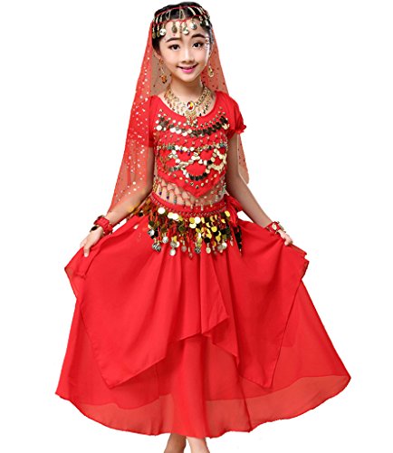 Astage Mädchen Kleid Bauchtanz Indianisch Halloween Karneval Kostüme L Rot Astage Mädchen Kleid Bauchtanz Indianisch Halloween Karneval Kostüme L Rot von Astage