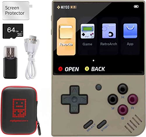 Miyoo Mini Plus Handheld-Spielekonsole, 3,5-Zoll-Open-Source-Retro-Spielekonsole mit 64G TF-Karte, eingebaute 10000 + klassische Spiele, Unterstützung WiFi,Mit Aufbewahrungstasche von Astarama