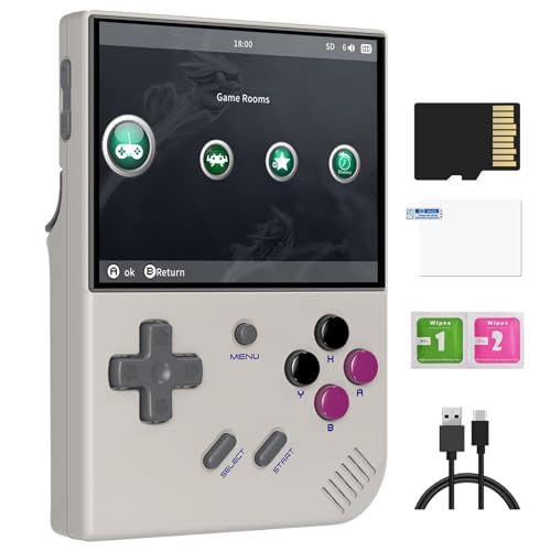 RG35XX Plus Handheld Spielekonsole, 3,5-Zoll-IPS-Bildschirm Retro-Videospielkonsole mit 128TF-Karte & 10000 + klassischen Spielen, eingebautem 3300-mAh-Akku, Unterstützt 5G-WLAN und Bluetooth 4.2 von Astarama