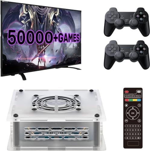 Super Console X PRO Plus, Retro Videospielkonsole 256 GB Integrierte 117.000 + Spiele, TV- und Game-Dual-System, 4K HD-Ausgang, 2 Controller, kompatibel mit PS1 / PSP / DC WiFi / LAN (Weiß, 256G) von Astarama