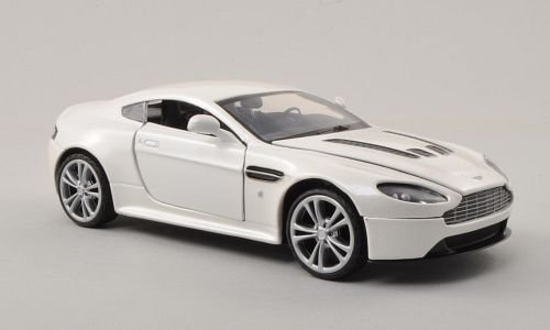 Aston Martin V12 Vantage, met.-Weiss, LHD, Modellauto, Fertigmodell, Motormax 1:24 von Aston Martin