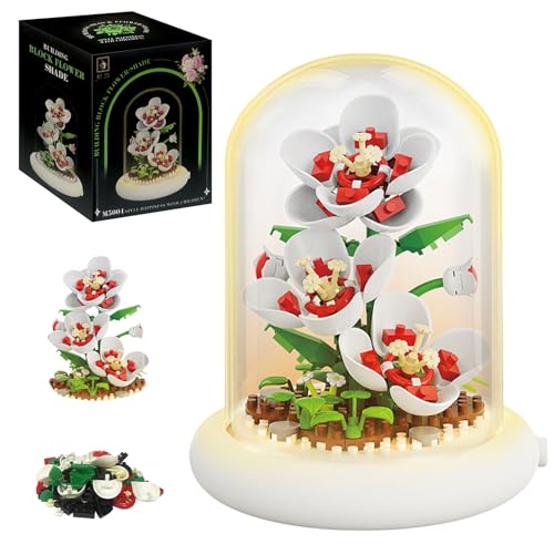 Astrevo Blumen Bausteine Set mit LED Beleuchtung, Rose Blumenstrauß mit Staubdichte Kuppel Und Sockel, Mikro Blumen Bausteine Geschenke für Mädchen Mama Freundin Astrevo Blumen Bausteine Set mit LED Beleuchtung, Rose Blumenstrauß mit Staubdichte Kuppel Und Sockel, Mikro Blumen Bausteine Geschenke für Mädchen Mama Freundin von Astrevo