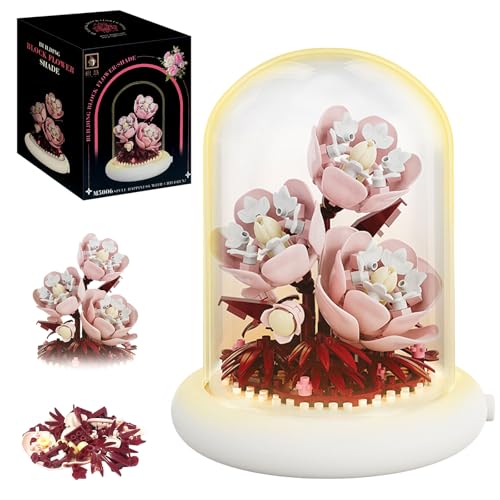 Astrevo Blumen Bausteine Set mit LED Beleuchtung, Rose Blumenstrauß mit Staubdichte Kuppel Und Sockel, Mikro Blumen Bausteine Geschenke für Mädchen Mama Freundin Astrevo Blumen Bausteine Set mit LED Beleuchtung, Rose Blumenstrauß mit Staubdichte Kuppel Und Sockel, Mikro Blumen Bausteine Geschenke für Mädchen Mama Freundin von Astrevo
