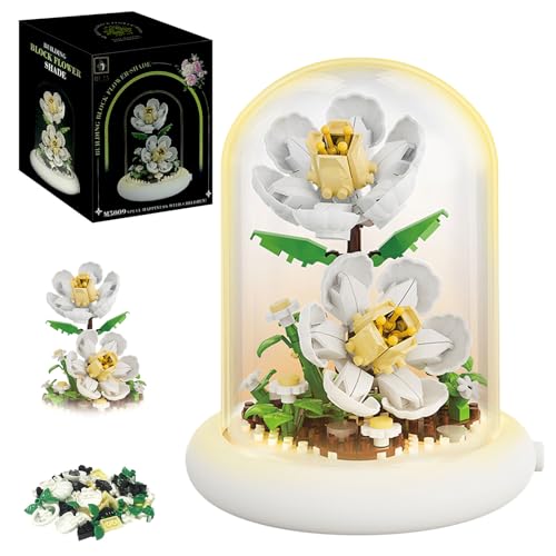 Astrevo Blumen Bausteine Set mit LED Beleuchtung, Rose Blumenstrauß mit Staubdichte Kuppel Und Sockel, Mikro Blumen Bausteine Geschenke für Mädchen Mama Freundin Astrevo Blumen Bausteine Set mit LED Beleuchtung, Rose Blumenstrauß mit Staubdichte Kuppel Und Sockel, Mikro Blumen Bausteine Geschenke für Mädchen Mama Freundin von Astrevo