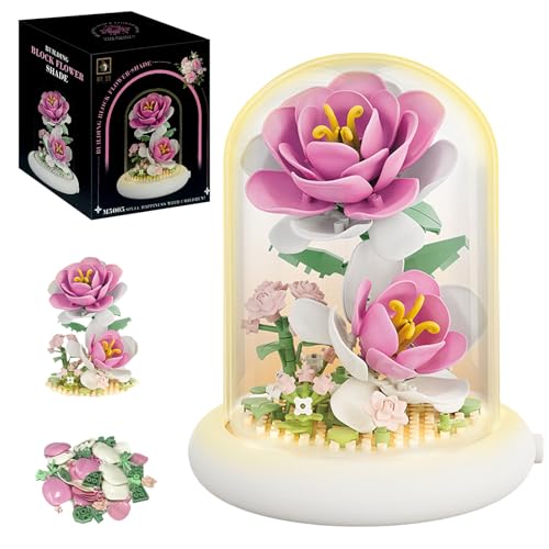 Astrevo Blumen Bausteine Set mit LED Beleuchtung, Rose Blumenstrauß mit Staubdichte Kuppel Und Sockel, Mikro Blumen Bausteine Geschenke für Mädchen Mama Freundin Astrevo Blumen Bausteine Set mit LED Beleuchtung, Rose Blumenstrauß mit Staubdichte Kuppel Und Sockel, Mikro Blumen Bausteine Geschenke für Mädchen Mama Freundin von Astrevo