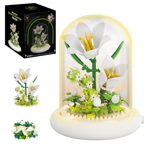 Astrevo Blumen Bausteine Set mit LED Beleuchtung, Rose Blumenstrauß mit Staubdichte Kuppel Und Sockel, Mikro Blumen Bausteine Geschenke für Mädchen Mama Freundin Astrevo Blumen Bausteine Set mit LED Beleuchtung, Rose Blumenstrauß mit Staubdichte Kuppel Und Sockel, Mikro Blumen Bausteine Geschenke für Mädchen Mama Freundin von Astrevo