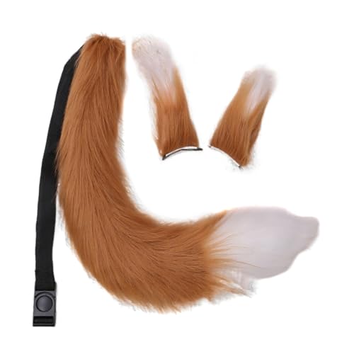 Asudaro Cosplay-Zubehör-Set, Plüsch-Ohr-Haarspangen und Plüsch-Schwanz, Cosplay-Kostüm-Requisite, Cosplay-Theater-Requisiten, Party-Zubehör, Kamel + Weiß Asudaro Cosplay-Zubehör-Set, Plüsch-Ohr-Haarspangen und Plüsch-Schwanz, Cosplay-Kostüm-Requisite, Cosplay-Theater-Requisiten, Party-Zubehör, Kamel + Weiß von Asudaro