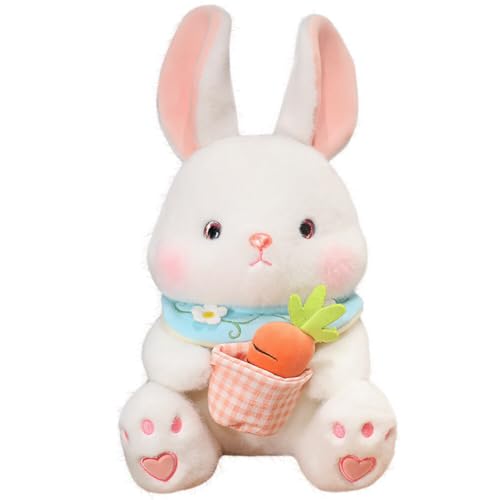 Asudaro Hase Spielzeug Hase Karotte Gefülltes Kuscheltier Tröstlicher Freund für Geschenke Weiß von Asudaro