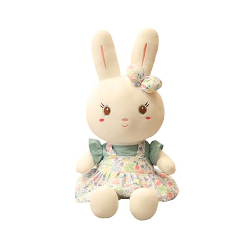 Asudaro Kaninchen Kuscheltier Hase Plüschtier, 60/80CM Plüsch Puppe Spielzeug Kaninchen mit Schönen Rock Kawaii Plushie Stofftier Spielzeug Geschenke Dekor für Kinder Stofftiere Plüsch Figur Grün von Asudaro
