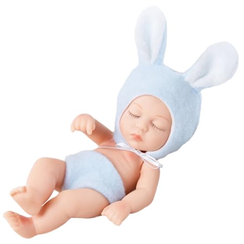 Asudaro Mini Baby Puppe, 18cm New Born Baby Puppe Weiches Vinyl Körper Real Life Babypuppe Mini Schlafen Wiedergeburt Puppen Realistisches Spielzeug für Mädchen Jungen Kleinkinder Kinder Typ 3 von Asudaro