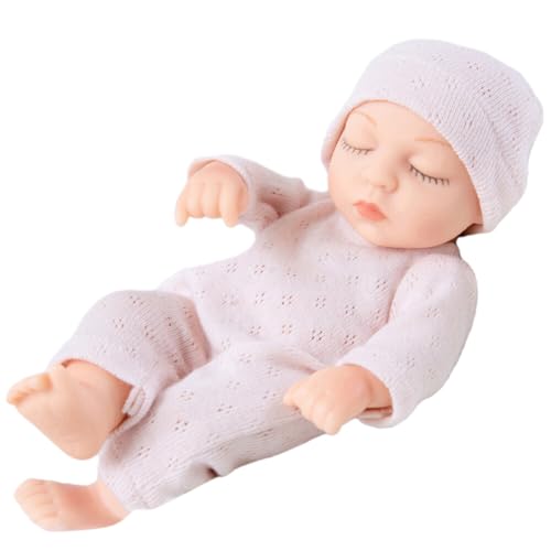 Asudaro Mini Baby Puppe, 18cm New Born Baby Puppe Weiches Vinyl Körper Real Life Babypuppe Mini Schlafen Wiedergeburt Puppen Realistisches Spielzeug für Mädchen Jungen Kleinkinder Kinder Typ 8 von Asudaro