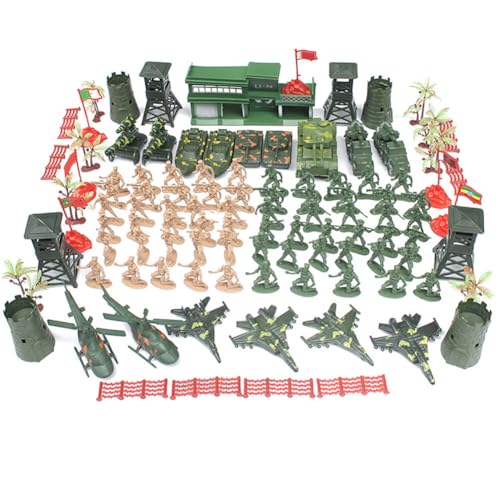 Asudaro Mini Soldaten Figuren Spielzeug Set Armee Spielzeug Paket Soldier Spielset Armee Actionfiguren Militär Modell Militär Toy Plastik-Soldatenfiguren Spielzeug Militärspielset für Kinder 122Stück von Asudaro