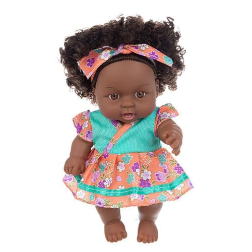 Asudaro Newborn Mädchen Puppe 8Zoll Schwarzes Baby Puppe Lebensechte afroamerikanische Reborn-Baby-Puppe Waschbar Weichen Körper Babypuppen Neugeborenes Junge mädchen Spielzeug Typ 1 von Asudaro