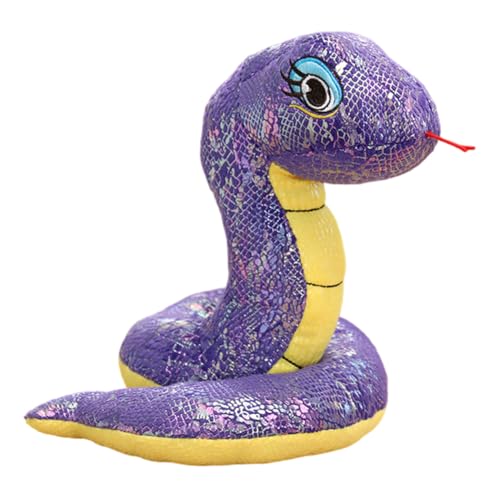 Asudaro Plüschtier Plüschschlange Exquisite Schlange Schmuckstück Realistisches Schlange Kuscheltier Stofftier mit Pailletten für Jungen Kinder 20 cm von Asudaro