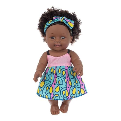 Asudaro Schwarze Reborn-Baby-Puppen 12" Realistische Lebensechte Vinylpuppen mit dunkler Haut Baby Neugeborenes Mädchen Junge Spielzeug mit Kleidung für Kinder Spielzeug Typ 5 von Asudaro