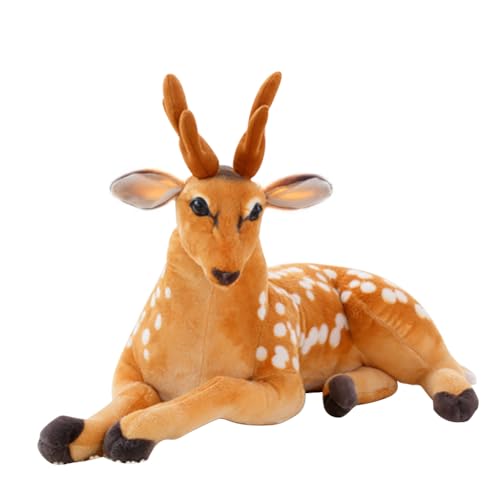 Asudaro Sikahirsch Plüschtiere REH/Hirsch Liegend Sika Hirsch Plüschtier Kissen Stehend Hirsch Puppe Plüsch weiches Umarmungskissen Plüschtier Dschungeltiere Stofftier Stofftierpuppe Geschenk #A 60cm von Asudaro
