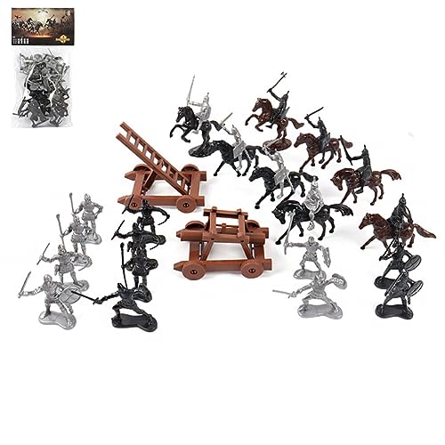 Asudaro Soldaten Spielset, Mini Armee Figuren Spielzeug Kunststoff Militärfiguren Kunststoff Krieger Ritter Pferde Soldat Military Action Modell Spielzeug, Archaic Soldaten Figuren Typ 05 von Asudaro