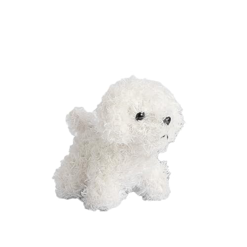 Asudaro Teddy Hund Puppe Plüsch Spielzeug, 10cm Mini Simulation Plüschpuppe Welpe Suffed Doll Plüschtier Hundespielzeug Kleiner Teddy Plüsch Hund Stofftier Niedliches Tier Haustier Flauschig Weiß von Asudaro