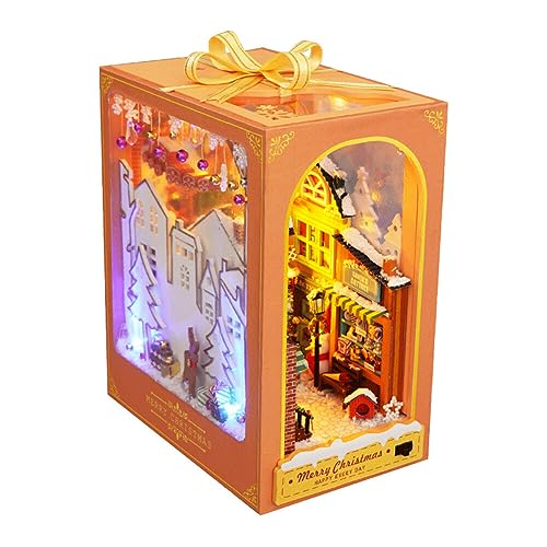 Book Nook Kit Gartenhaus, Asudaro DIY Puppenhaus Miniatur-Bausatz mit LED-Licht für Erwachsene zu Bauen 3D Mini Creative Book Buchhandlung Modellbausätze für Craft Enthusiasten oder Anfänger von Asudaro