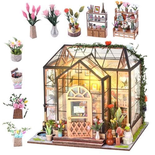 Book Nook Miniatur Haus Set, Miniatur Haus Gewächshaus DIY Miniature House Holz Mit Möbel und Licht, Puppenhaus, 3D Miniatur Puppenhaus Holz Mini Modellbausätze Geschenk für Teenager Erwachsene #01 Book Nook Miniatur Haus Set, Miniatur Haus Gewächshaus DIY Miniature House Holz Mit Möbel und Licht, Puppenhaus, 3D Miniatur Puppenhaus Holz Mini Modellbausätze Geschenk für Teenager Erwachsene #01 von Asudaro