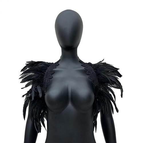 Federumhang,Asudaro Damen Natürlicher Federschal Umhang Gothic Feder Achselzucken Poncho Kragen Mode Federumhang Umhang Aus Federboa Achselzucken Schal Stola Poncho Für Halloween Party Typ 1 Federumhang,Asudaro Damen Natürlicher Federschal Umhang Gothic Feder Achselzucken Poncho Kragen Mode Federumhang Umhang Aus Federboa Achselzucken Schal Stola Poncho Für Halloween Party Typ 1 von Asudaro