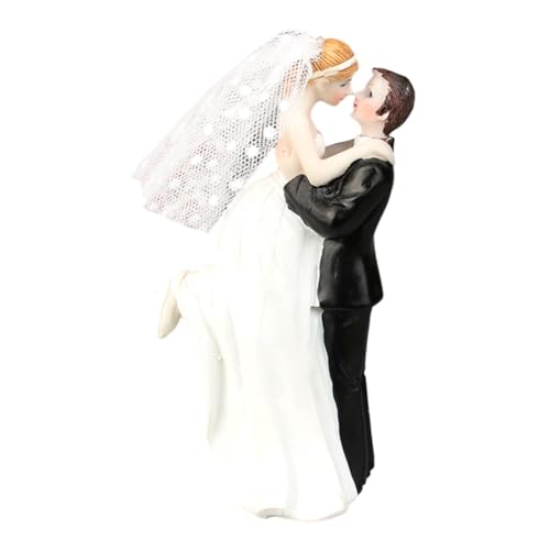 Tortenaufsatz für Hochzeitstorte,Braut und Bräutigam ziehend Harzfigur Tortendekoration,Tortenaufsatz lustige Hochzeit aus Harz,Hochzeitsdekoration Paar Figuren Bräutigam und Braut,Typ5 von Asudaro