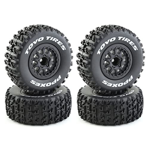 Asuinxurr 4 StüCk 112 Mm 1/10 Short Course Truck Reifen Rad mit 12 Mm Sechskant für Slash Arrma SENTON VKAR 10SC RC Car von Asuinxurr