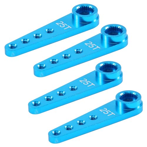 Asuinxurr 4 Stuecke 37 Mm 25 T Metall VerläNgerung Lenkung Servo Arm Horn für RC Auto Raupen Teile, Blau von Asuinxurr