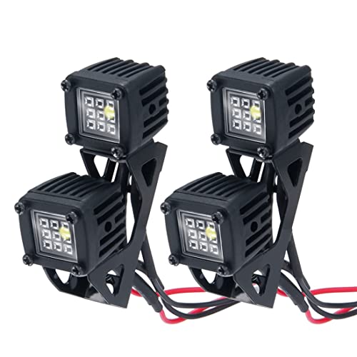 Asuinxurr Modifizierte Scheinwerferscheinwerfer Auto-Oberlichter StoßStangenlichter für AXIAL SCX10 TRX4 TRX6 1/10 RC Crawler Car,C Schwarz von Asuinxurr