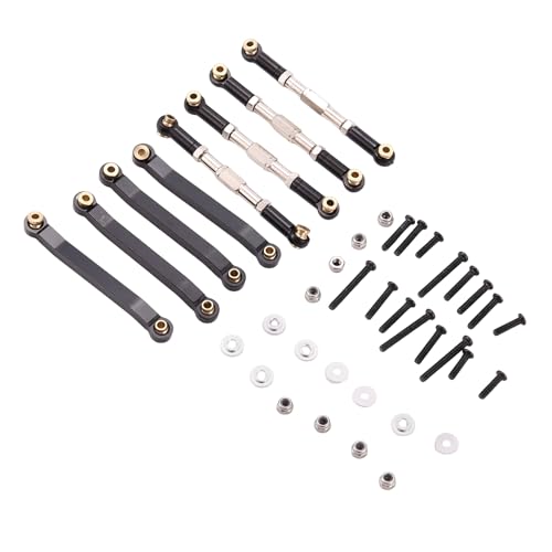 Asuinxurr Zugstangen Aus Metall Gehäuse Verbindungs Stange für Mn D90 D91 D96 D99 D99S Mn90 Mn99S 1/12 Rc Auto Upgrade Teile, Schwarz von Asuinxurr