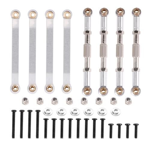 Asuinxurr Zugstangen Aus Metall Gehäuse Verbindungs Stange für Mn D90 D91 D96 D99 D99S Mn90 Mn99S 1/12 Rc Auto Upgrade Teile, Silber von Asuinxurr