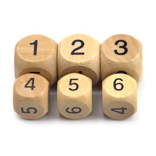 10 Stück praktische Holzwürfel, Tischspielwürfel, Spielwürfel, 1–6 nummerierte Würfel, sechsseitige Würfel für Club-Party 10 Stück praktische Holzwürfel, Tischspielwürfel, Spielwürfel, 1–6 nummerierte Würfel, sechsseitige Würfel für Club-Party von Asukohu