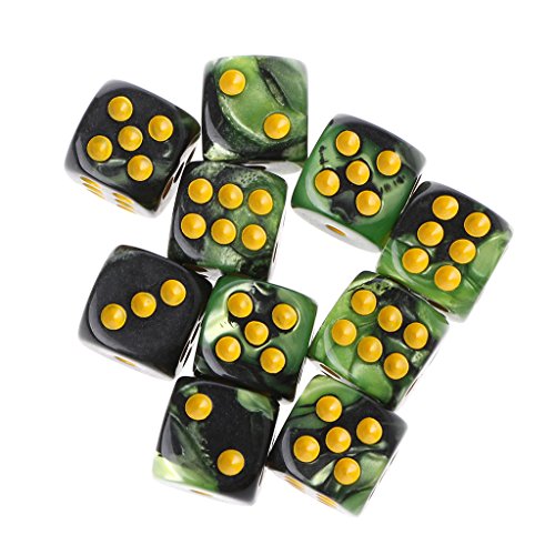 Asukohu 10pcs Sechsseitig 12 Mm Transparent Cuber Round Corner Tragbarer Tisch Spielen Spiele Würfel von Asukohu